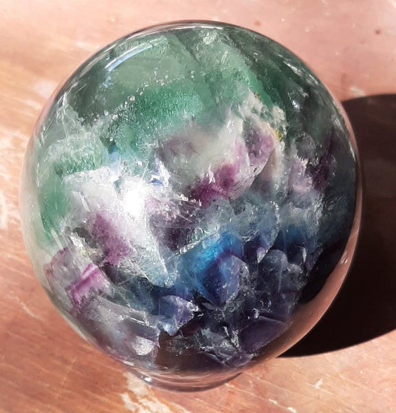 Fluorite Rainbow Sphere + stand - 759grams