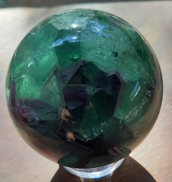 Fluorite Rainbow Sphere + stand - 759grams