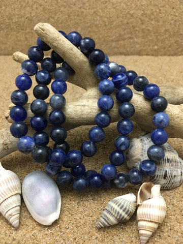 Bracelet Beaded 8mm Sodalite - Free Postage