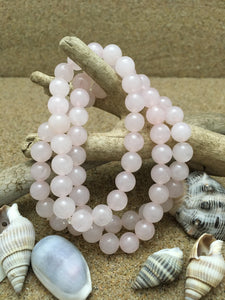 Bracelet Beaded 8mm Rose Quartz - Free Postage